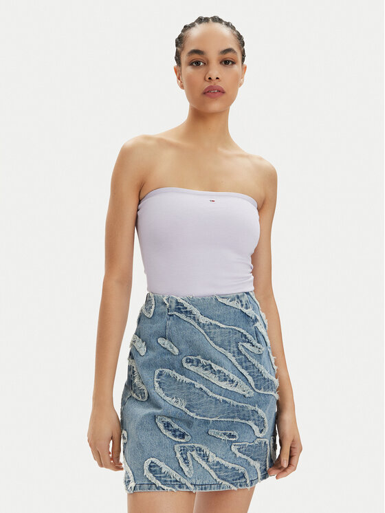 Tommy Jeans Tommy Jeans Top Essential DW0DW17989 Violett Slim Fit