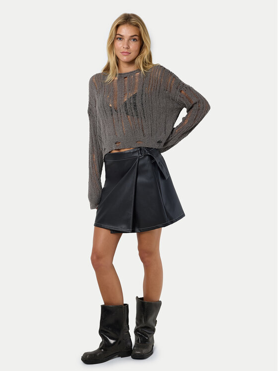 Noisy May Noisy May Fustă din imitație de piele Mandy 27030945 Negru Regular Fit