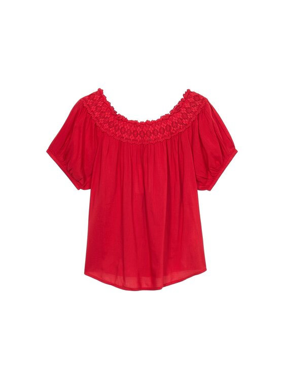 Oltre Oltre Blusa 2465J000696N016 Rosso Baggy Fit