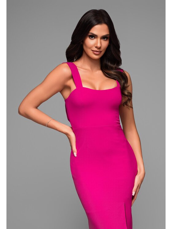 Ombre Ombre Sukienka wieczorowa LA-OM-DLR067 Różowy Regular Fit