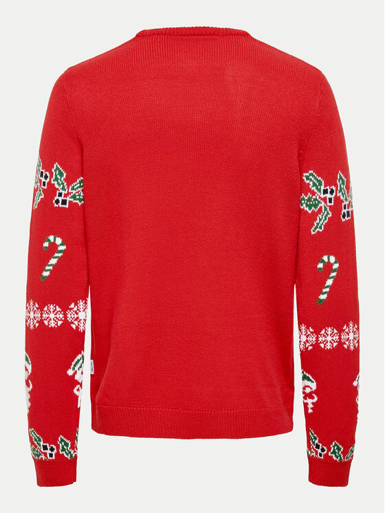 Only & Sons Only & Sons Sweater Xmas 22031171 Piros Regular Fit
