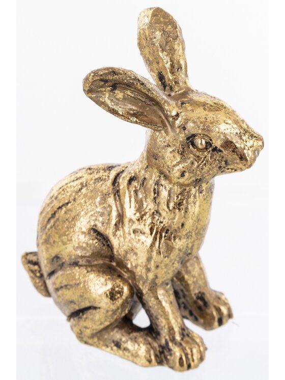MIAhome MIAhome Figurka Dekoracja przycupnięty złoty królik 10,5x5x8 cm DORA Złoty