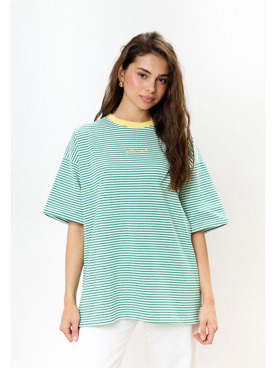 Mirons Mirons T-Shirt Print Biały Oversize