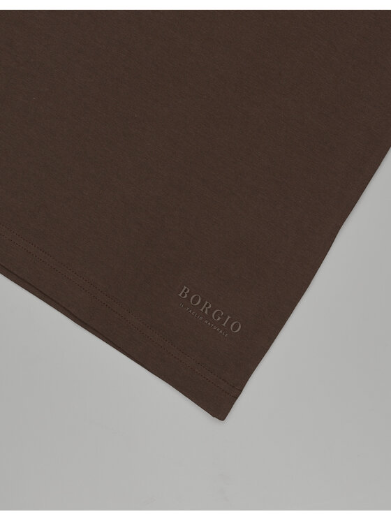 Borgio Borgio T-Shirt covo Brązowy Slim Fit