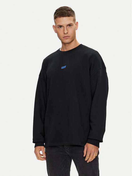 HUGO Hugo Džemperis Naviu 50510732 Juoda Loose Fit