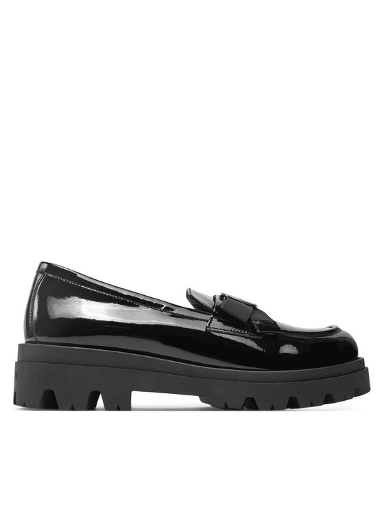 TWINSET Loaferice Mocassino 242GCJ S Crna