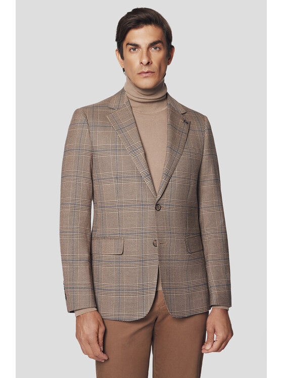 Lancerto Lancerto Marynarka Asti MA131224000017 Beżowy Slim Fit