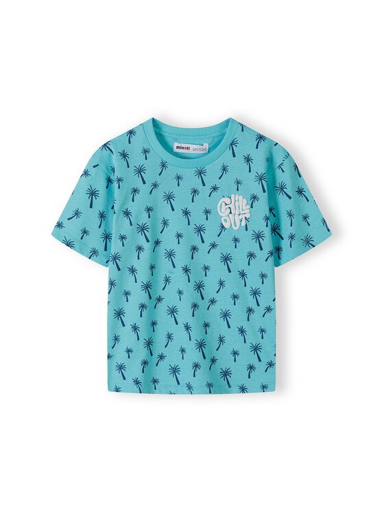 MINOTI MINOTI Komplet t-shirt i spodenki 17SET 6 Turkusowy Regular Fit