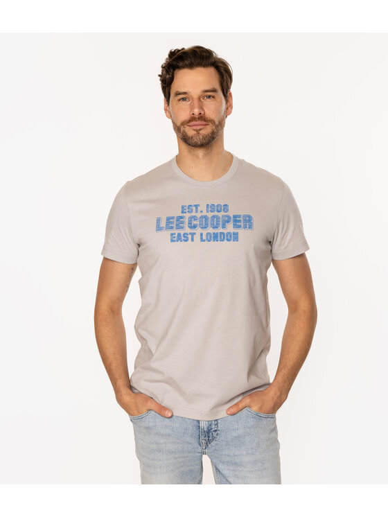 Lee Cooper Lee Cooper T-Shirt EAST LONDON3 1160 Szary Slim Fit