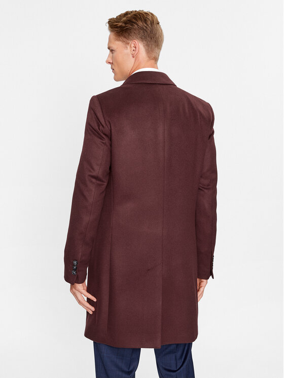 BOSS Boss Вълнено палто H-Hyde-234 50502327 Бордо Slim Fit