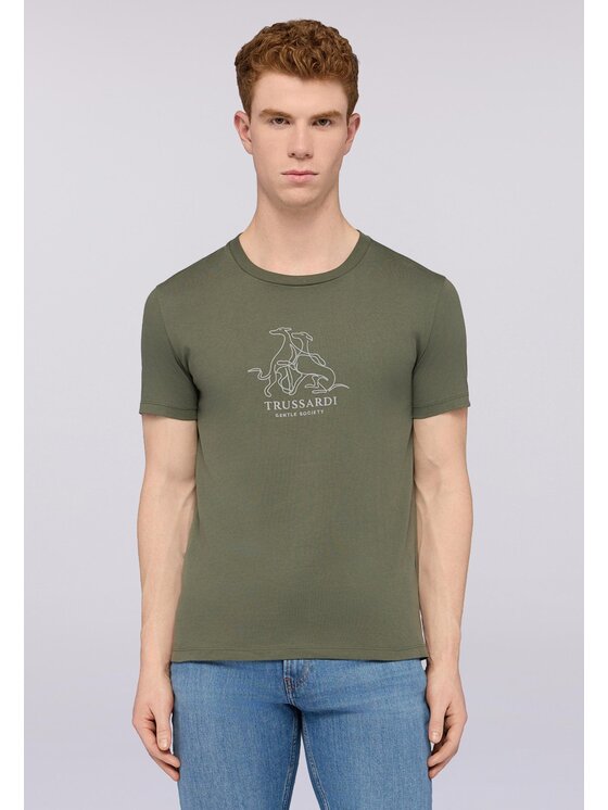 Trussardi Trussardi T-shirt G0278100049N035 Verde Regular Fit