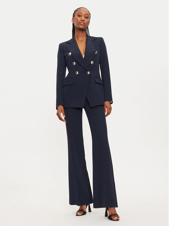 Maryley Maryley Pantaloni di tessuto 24IB587/43BL Blu scuro Regular Fit