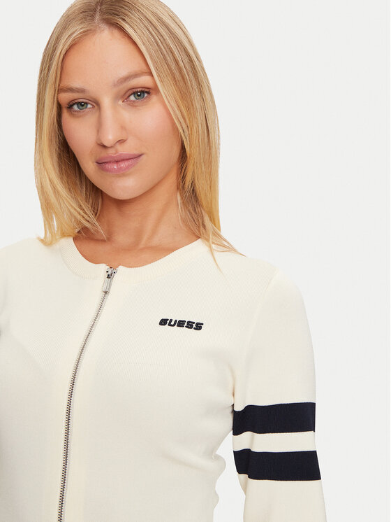 Guess Guess Sukienka dzianinowa V4BK05 ZZ04U Écru Regular Fit