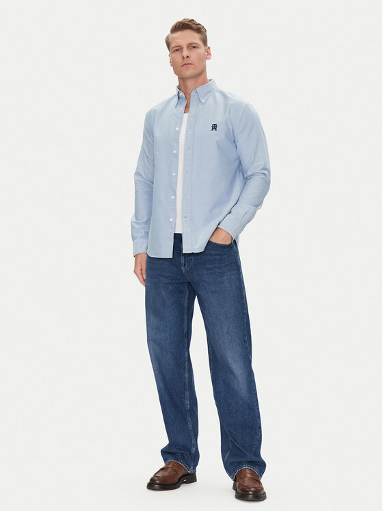 Tommy Hilfiger Tommy Hilfiger Camicia Heritage MW0MW39235 Celeste Regular Fit
