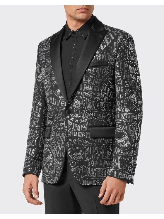 PHILIPP PLEIN PHILIPP PLEIN Marynarka 4947 Czarny Fitted Fit