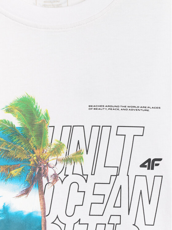 4F 4F T-Shirt SUMMER CODE Biały Regular Fit