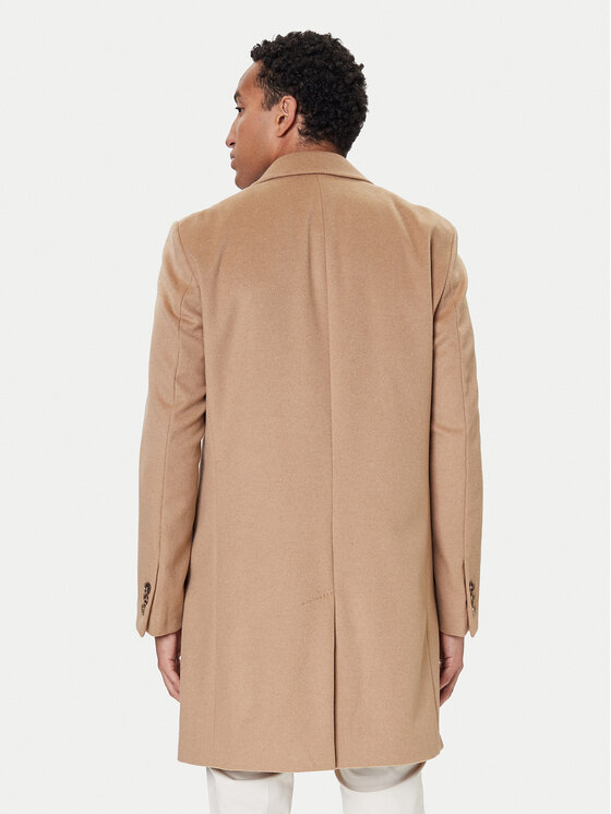BOSS BOSS Вълнено палто Hyde 50549187 Бежов Slim Fit