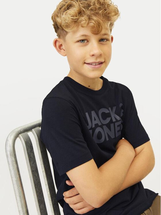 Jack&Jones Junior Jack&Jones Junior Тишърт Corp Logo 12152730 Черен Regular Fit