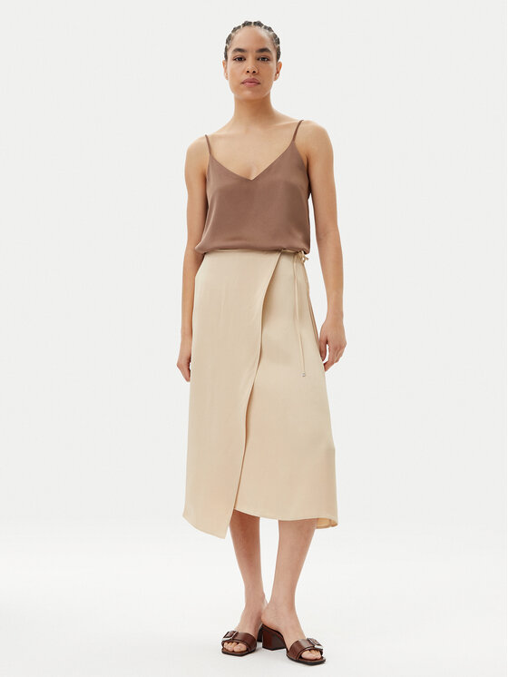 BOSS BOSS Midi sukně Vamarni 50538116 Béžová Regular Fit