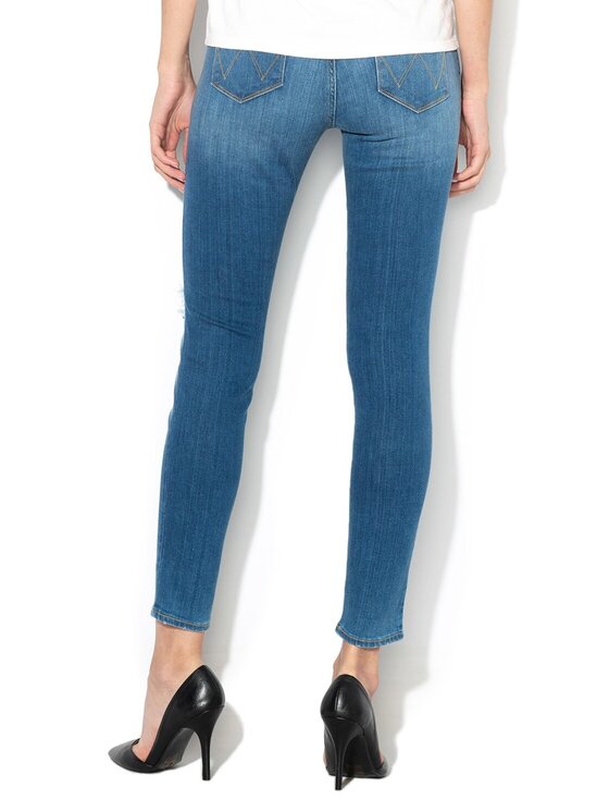 Wrangler Wrangler Jeansy HIGH RISE SKINNY Niebieski Skinny Fit