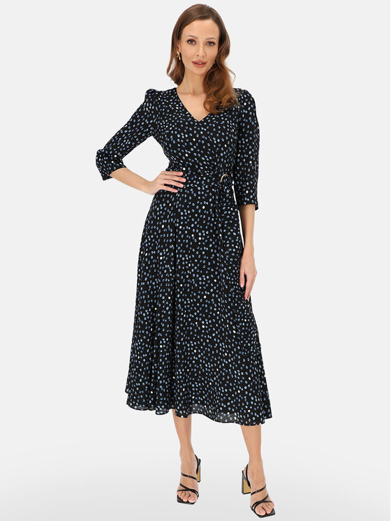 Potis & Verso Potis & Verso Sukienka codzienna Maren Czarny Regular Fit