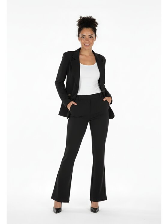 FIGL FIGL Komplet marynarka i spodnie materiałowe M1273 Czarny Regular Fit