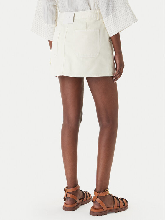 Eleh Eleh Spódnica jeansowa EL107 Écru Regular Fit