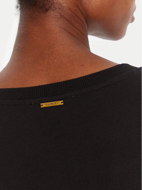 TWINSET TWINSET Μπλούζα 252LI2MCC Μαύρο Regular Fit