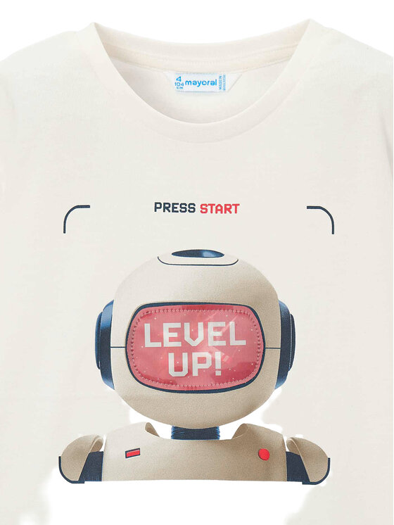 Mayoral Mayoral T-shirt 3065 Écru Regular Fit