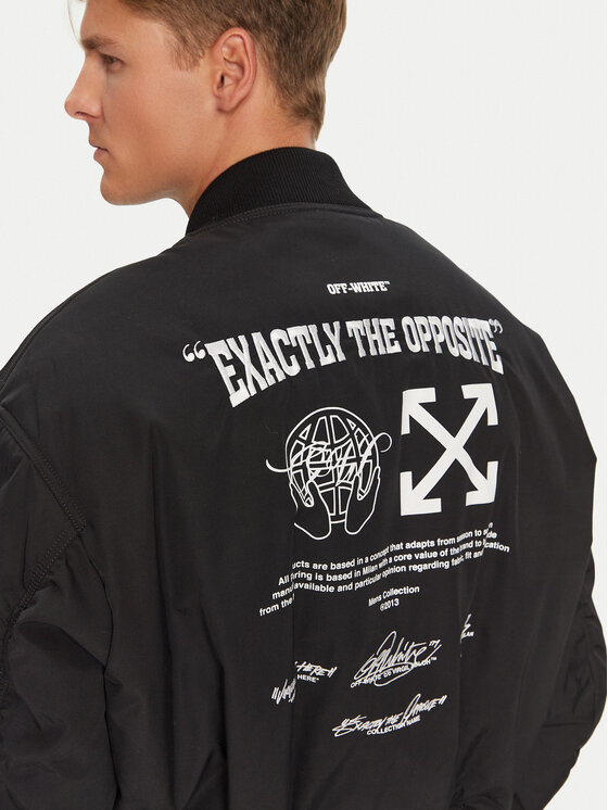Off-White Off-White Μπόμπερ μπουφάν OMEH049S23FAB0011001 Μαύρο Regular Fit
