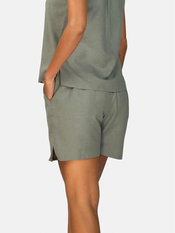 Feba Feba Szorty materiałowe F251 Khaki Comfort Fit