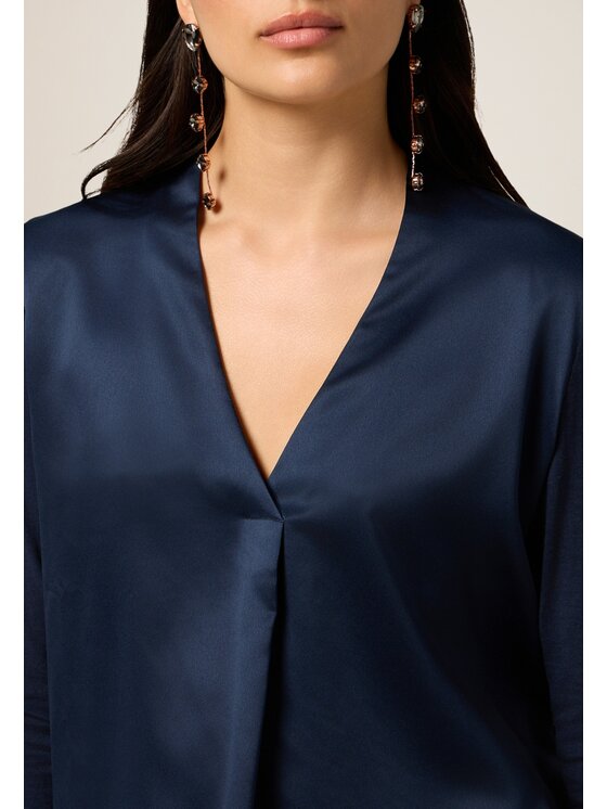 Oltre Oltre T-Shirt G388J004175N034 Niebieski Regular Fit