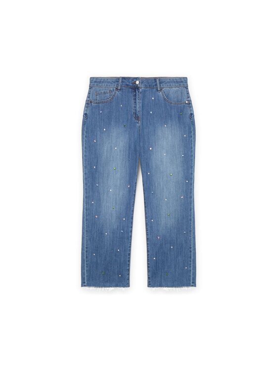 Fiorella Rubino Fiorella Rubino Jeansy P419T005028N024 Turkusowy Cropp Fit