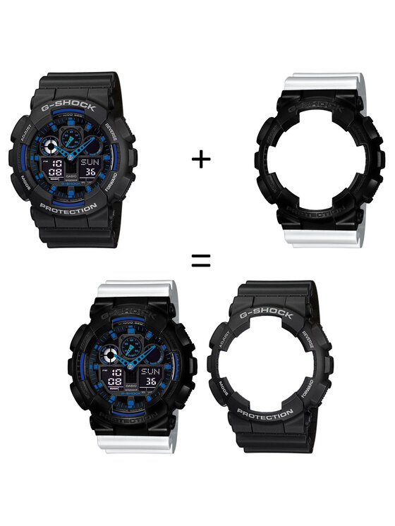 Casio Casio Hodinky SET GA-100-1A2ER + BEZEL 10523429 + PASEK 10347710 Černá