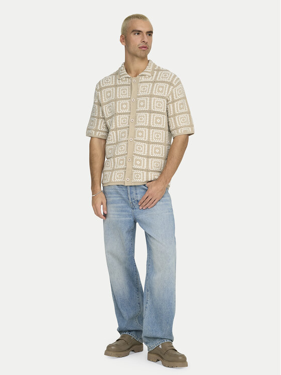 Only & Sons Only & Sons Koszula Bart 22033329 Beżowy Relaxed Fit