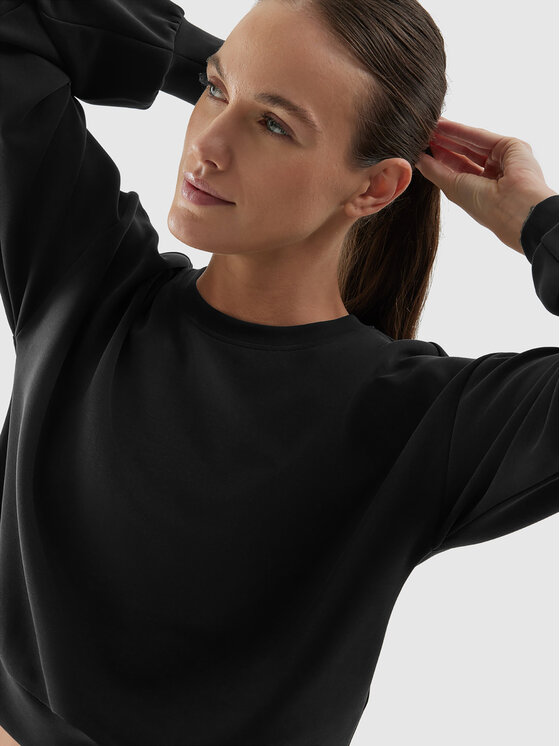 4F 4F Sweatshirt 4FAW23TSWSF701 Schwarz Regular Fit