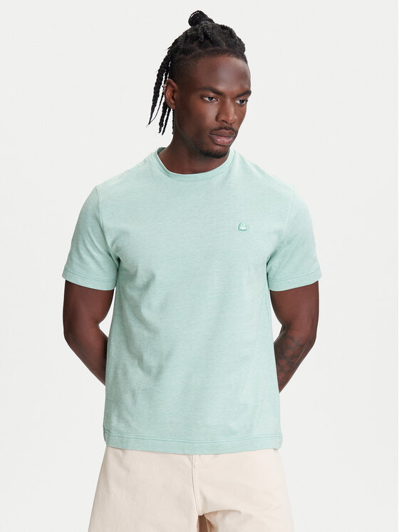 United Colors Of Benetton United Colors Of Benetton Marškinėliai 3M4WU1088 Žalia Relaxed Fit