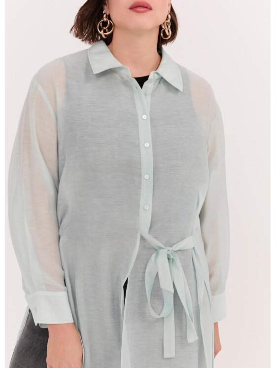 Fiorella Rubino Fiorella Rubino Koszula 5006L000169N005 Turkusowy Regular Fit