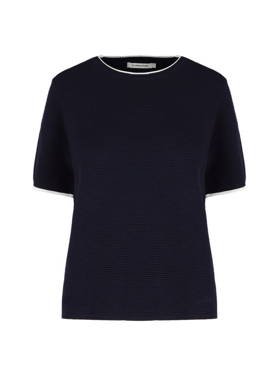 Volcano Volcano Bluzka TM-SANTE Granatowy Regular Fit