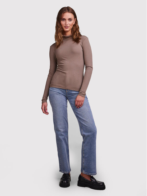Pieces Pieces Rollkragenpullover Kitte 17127241 Braun Slim Fit