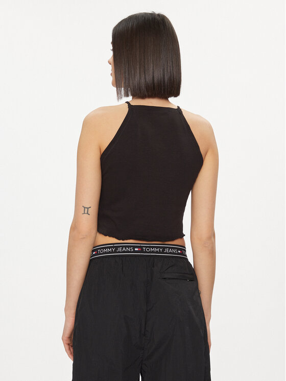 Tommy Jeans Tommy Jeans Top DW0DW17368 Čierna Slim Fit