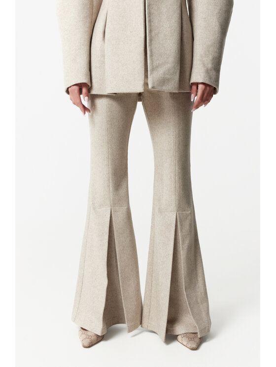 Magda Matyja Magda Matyja Spodnie materiałowe BELLAVIA TROUSERS Szary jasny Flared Leg