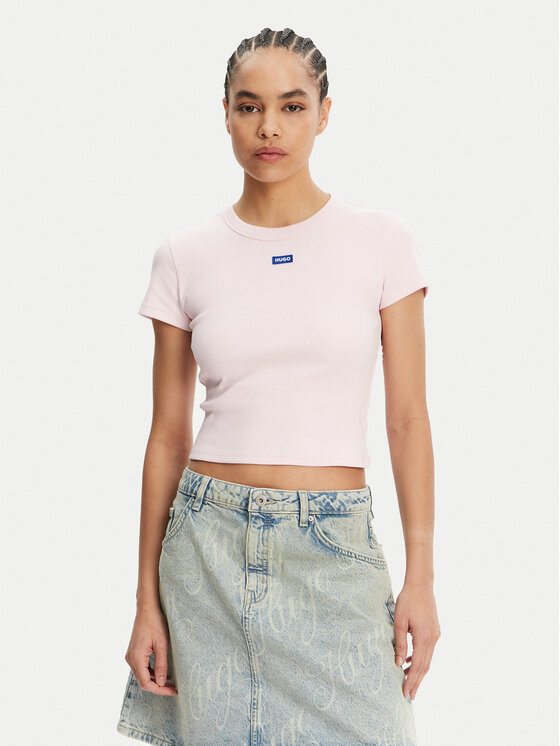 HUGO Tricou Baby 50510749 Roz deschis Slim Fit