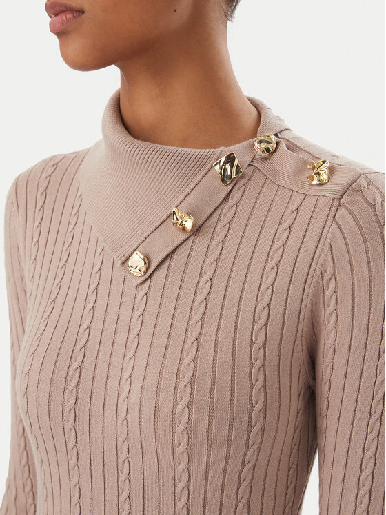 Guess Guess Sukienka dzianinowa W6RK01 Z2YJ2 Beżowy Regular Fit