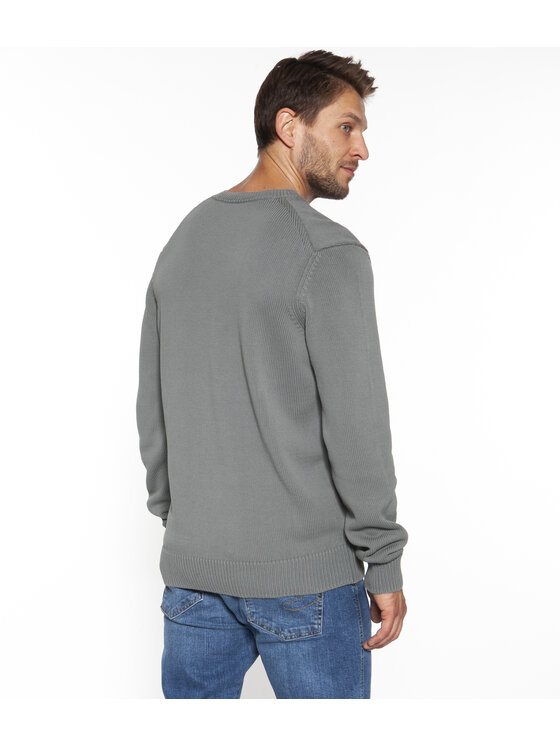 Lee Cooper Lee Cooper Sweter TWIST Szary Regular Fit