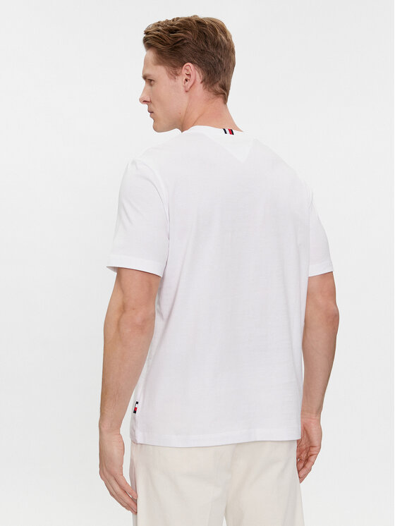 Tommy Hilfiger Tommy Hilfiger T-Shirt Label Hd Print Tee MW0MW34391 Λευκό Regular Fit