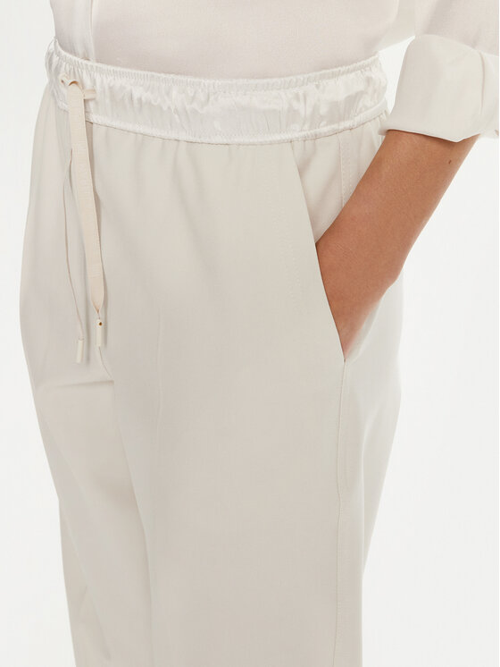 Marella Marella Spodnie materiałowe Cammino 2423136045 Écru Regular Fit