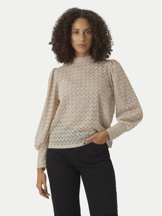 Vero Moda Vero Moda Blúz Becca 10302894 Bézs Regular Fit