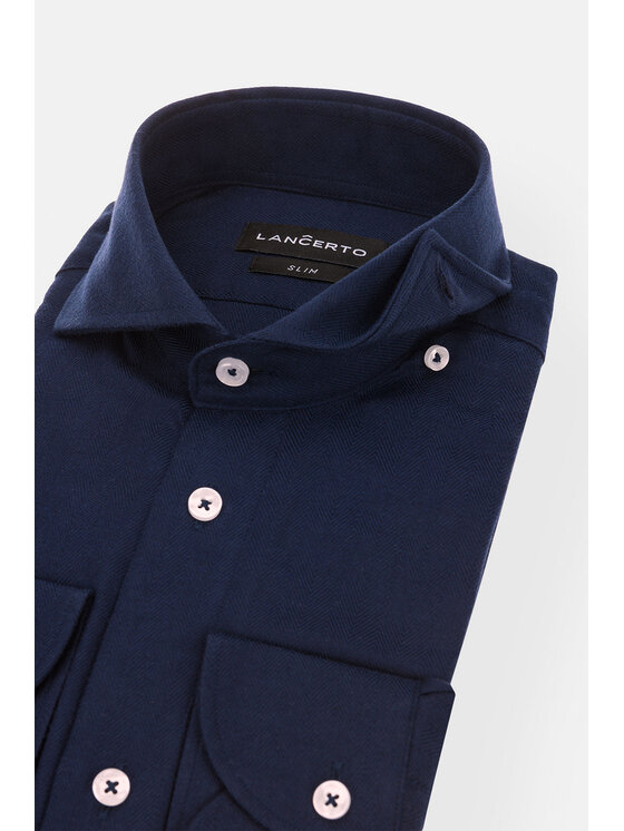 Lancerto Lancerto Koszula Frankie Granatowy Slim Fit