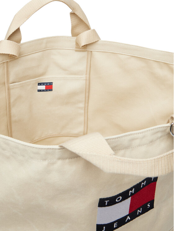 Tommy Jeans Tommy Jeans Ročna torba Tjw Wave Flag Med Tote AW0AW18466 Bež